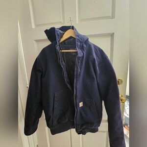 Carhartt Navy Blue Hooded Loose Fit Jacket - M